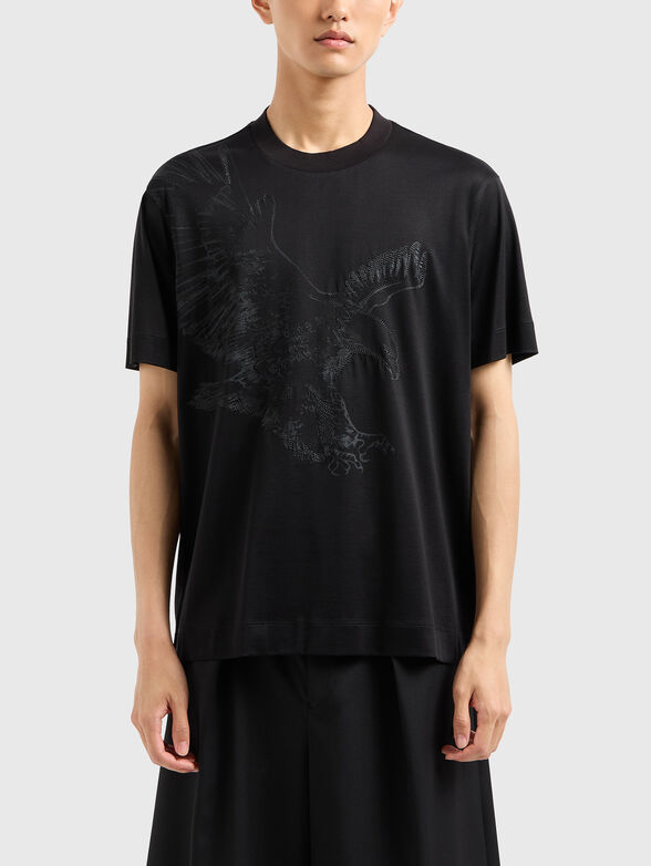 Black T-shirt with print - 1