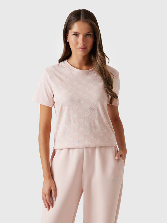 Розова тениска NOMIE с монограмен принт  - 1