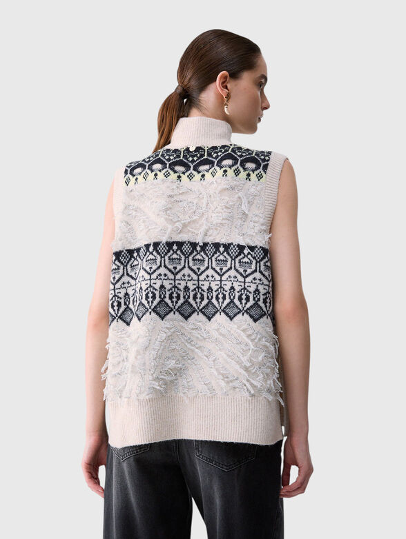 Beaded embroidered jacquard vest - 2