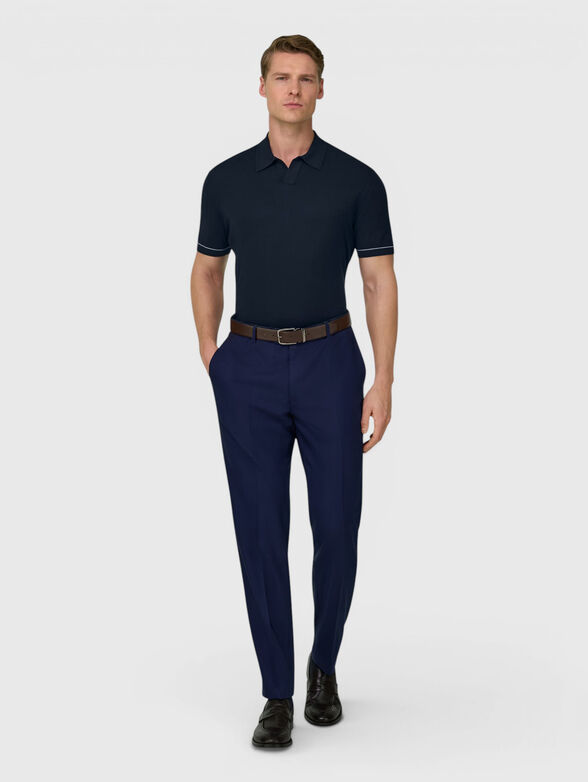 Dark blue cotton polo shirt - 2