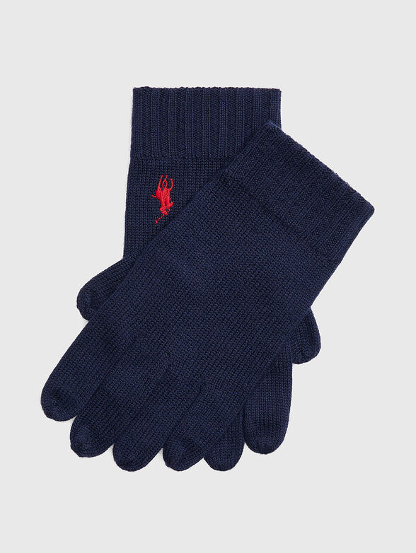 Wool gloves with logo embroidery - 1