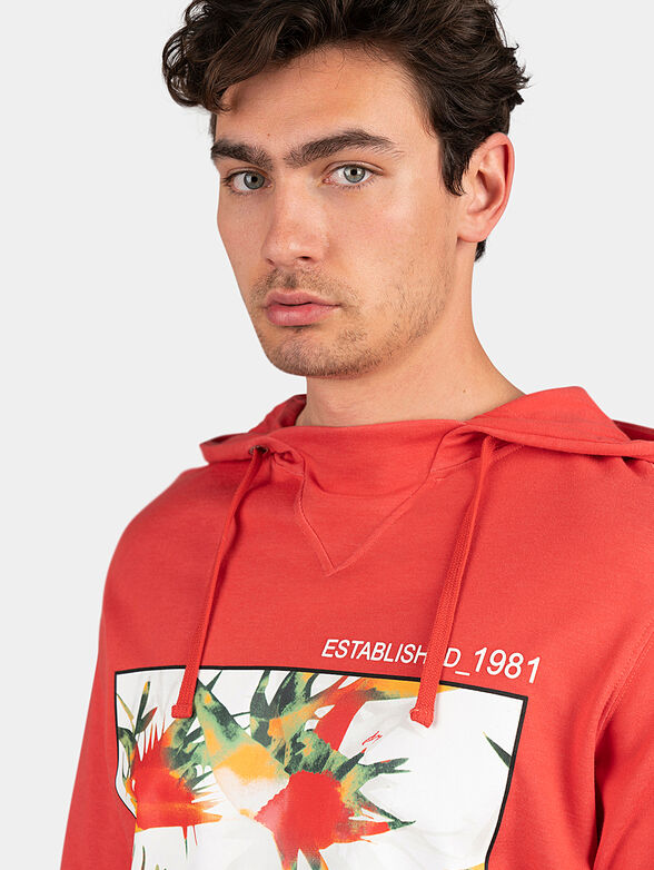 Sweatshirt with hood and print  - 4