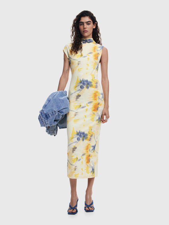 Midi dress with floral motifs - 1