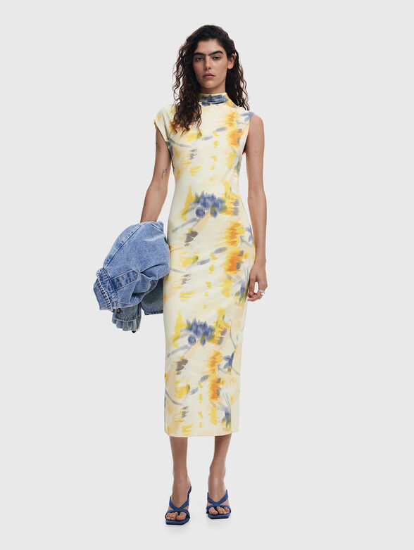 Midi dress with floral motifs - 1