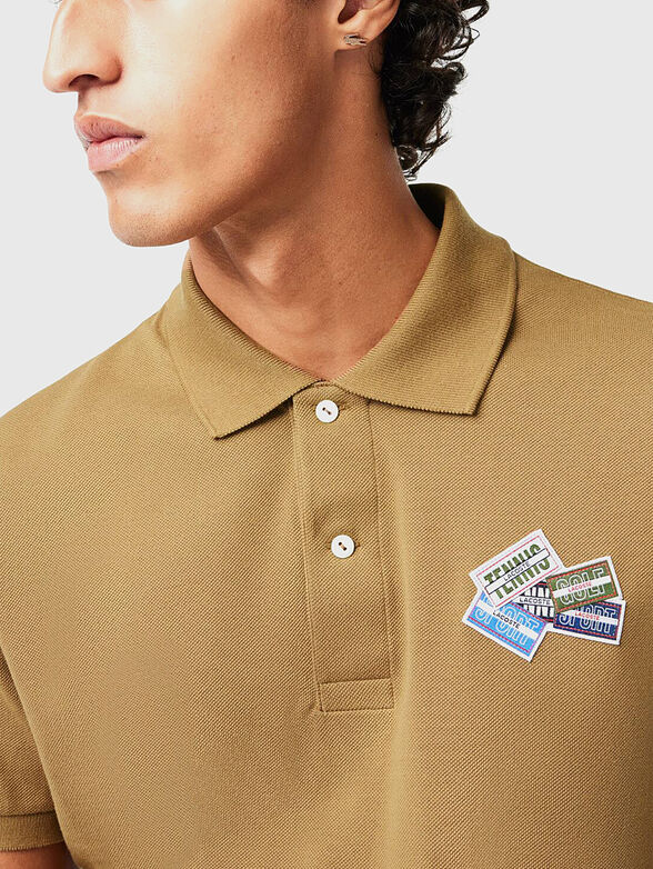 L.12.12 cotton piqu&eacute; badge detail polo shirt - 4
