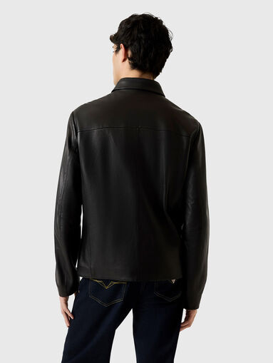 Eco leather jacket with collar  - 3