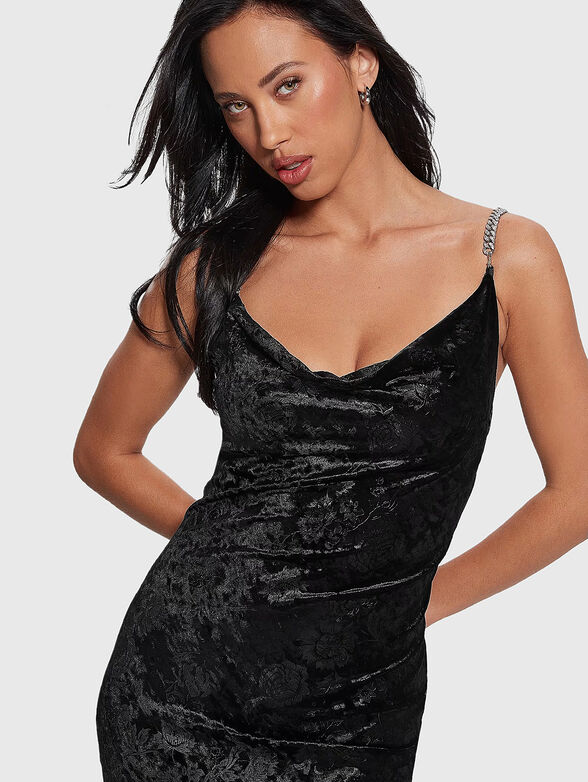 AIDA black velvet midi dress  - 4