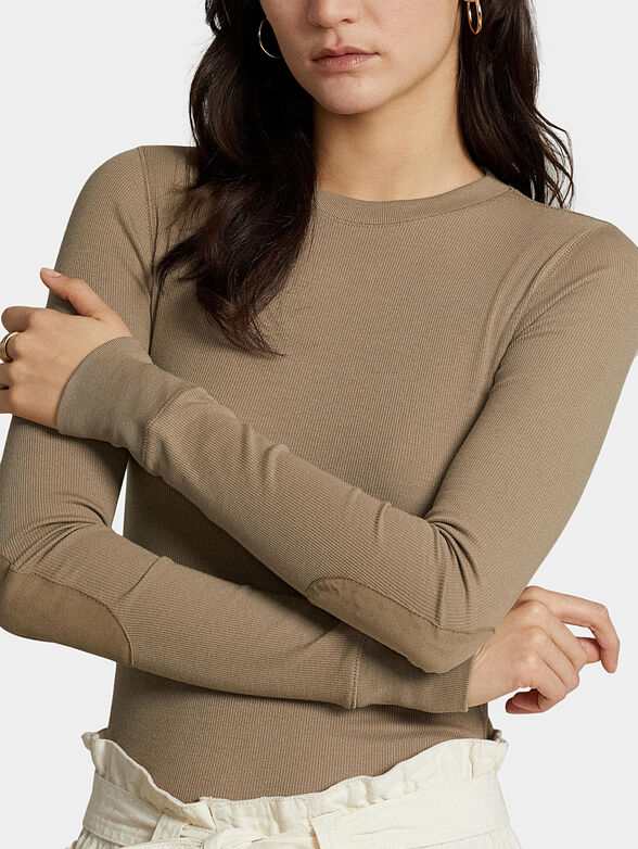 Long sleeve blouse in beige color - 3