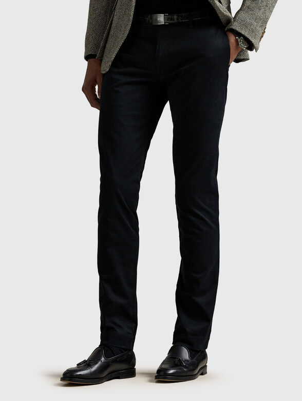 Navy slim fit chino trousers - 1