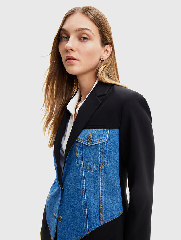 Blazer with denim texture  - 4