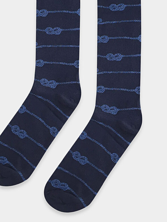 EASY LIVING dark blue socks with print - 2