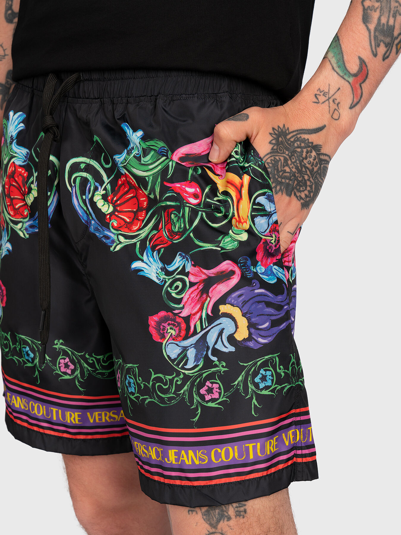GARDEN PLACED beach shorts brand VERSACE JEANS COUTURE