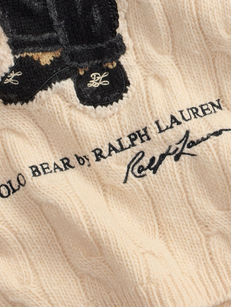 Polo Bear wool blend knitted scarf - 3