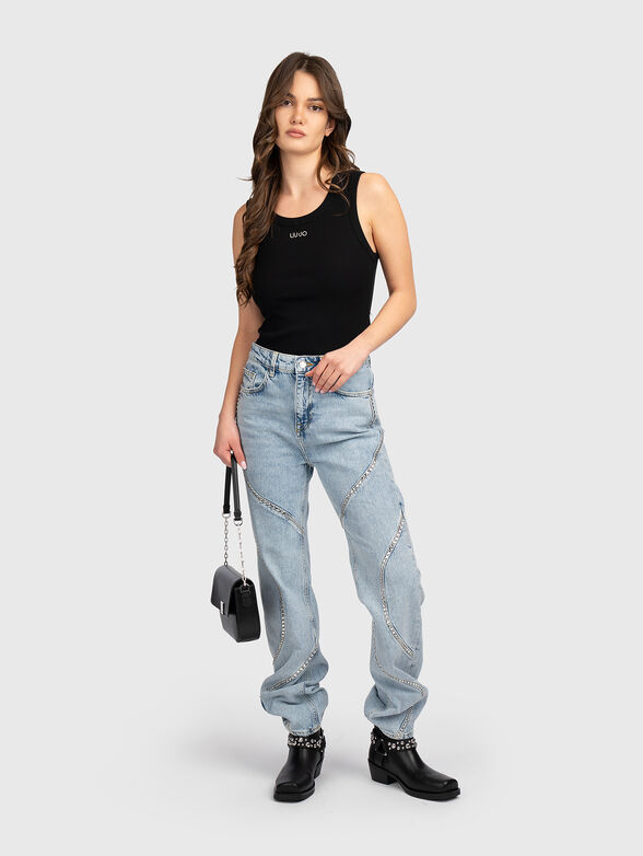 Black top in cotton blend - 2