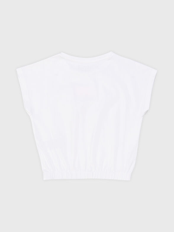 Cotton T-shirt with elastic waist in fuxia colour - 2