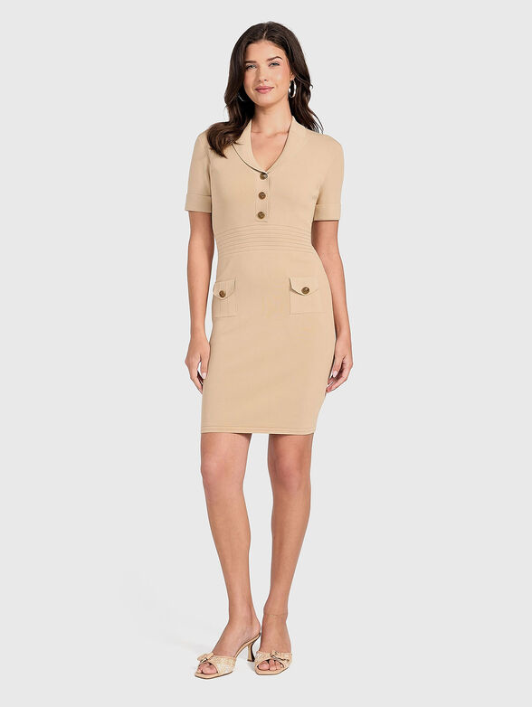 FELICITY mini dress with accent buttons - 4