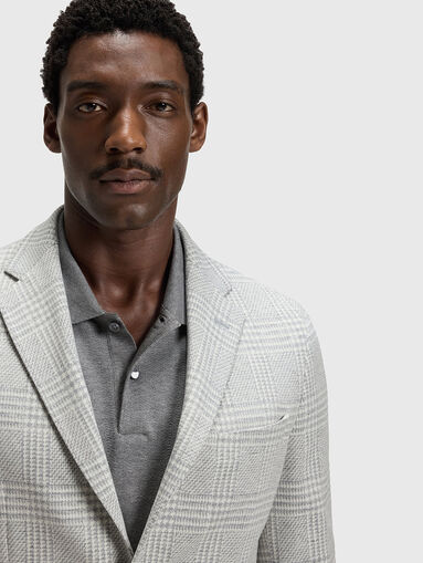 Checked slim fit  blazer - 4