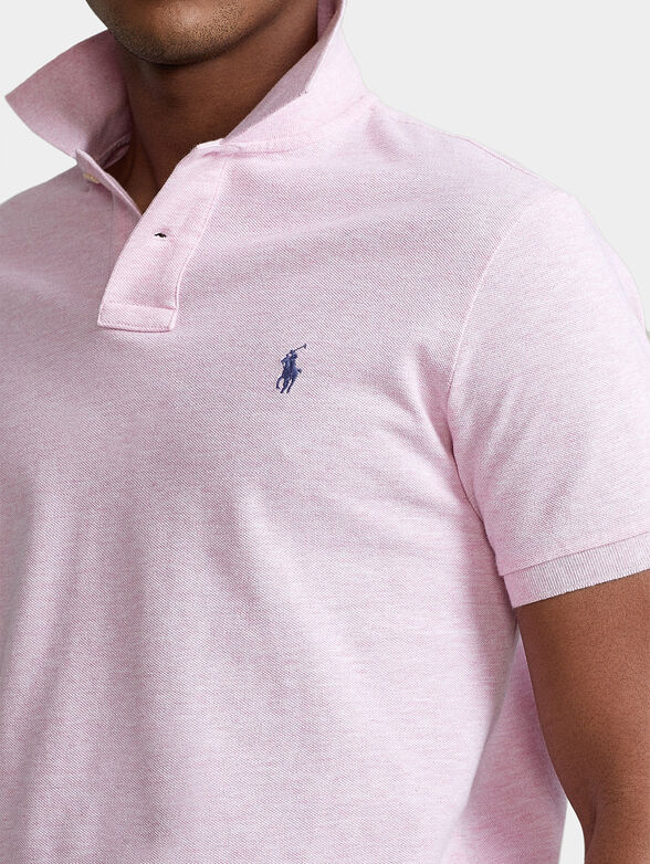 Pale pink Polo shirt with logo embroidery - 4