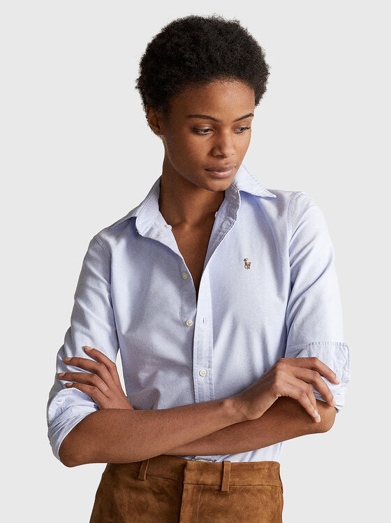 Logo embroidered shirt in cotton  - 1
