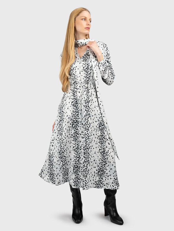 Midi dress with animal print - 3