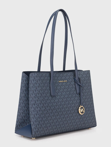 Monogram logo print bag in dark blue - 3