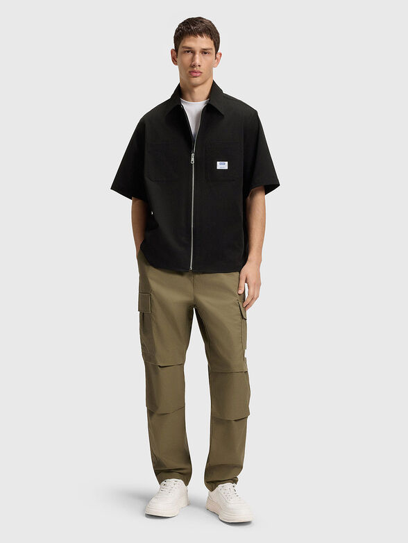 Oversized short sleeved shirt with zip - 2