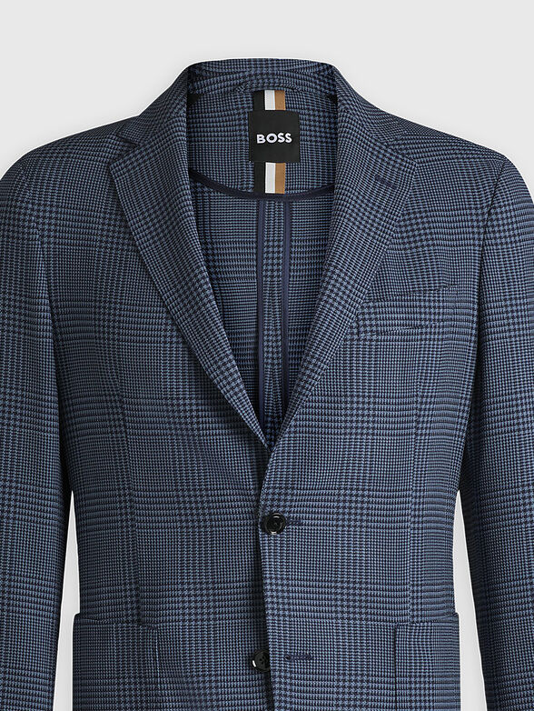 Checked wool blazer - 1