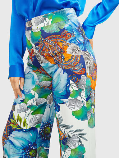 LUCY high-waisted trousers with floral print - 3