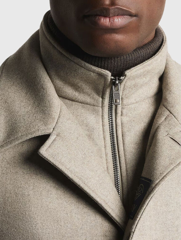 Beige wool coat - 4