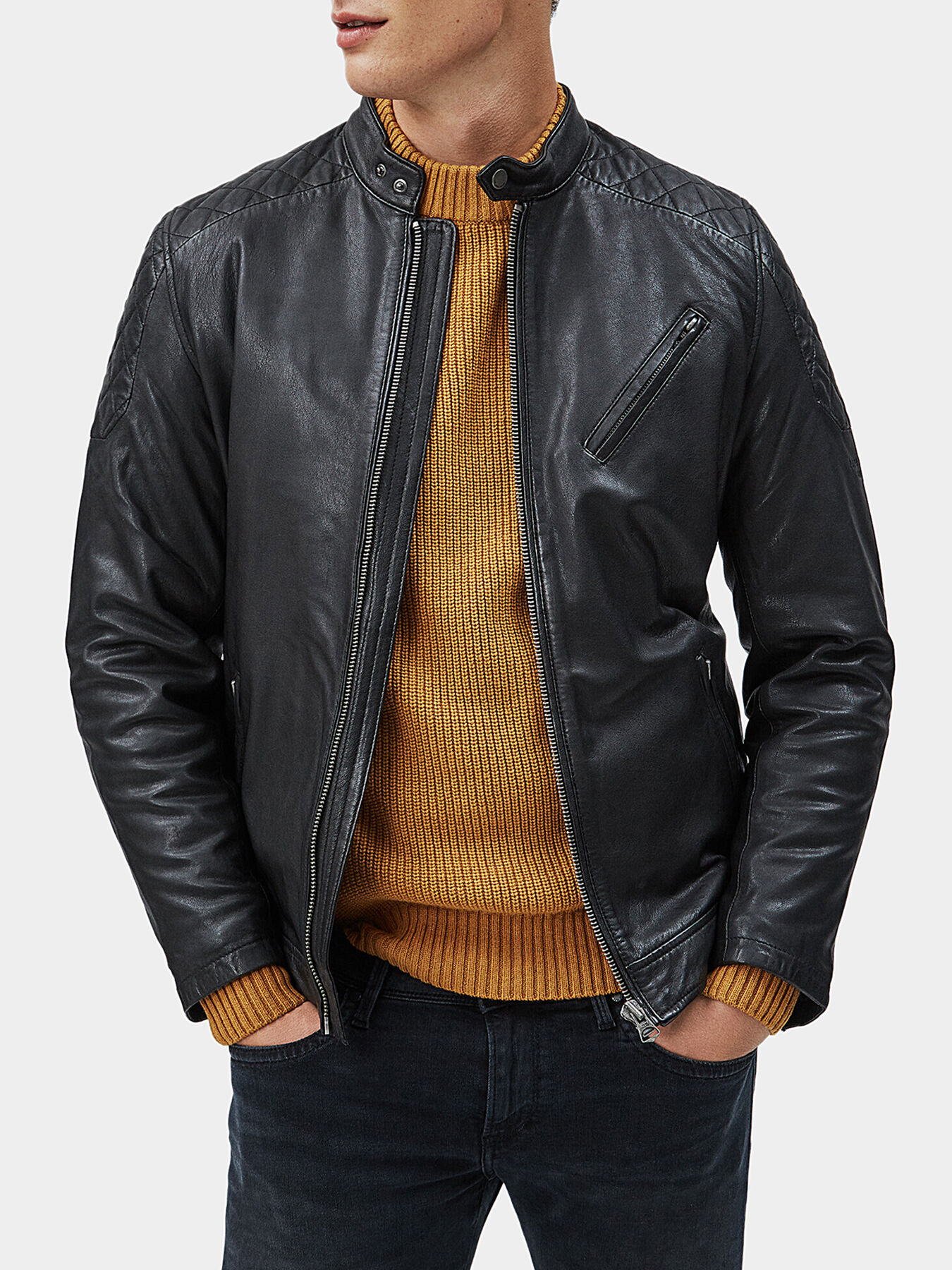 商品画像：Buy US Polo Men's Leather Jacket (8907378417329_USJK1535_XX 4