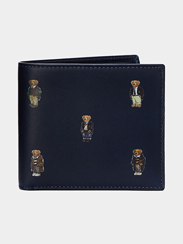 Leather wallet in dark blue - 1