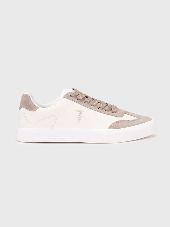 Leather sports shoes with suede details - 1