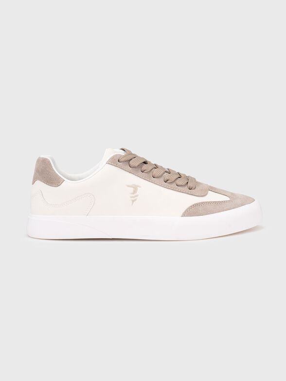 Leather sports shoes with suede details - 1