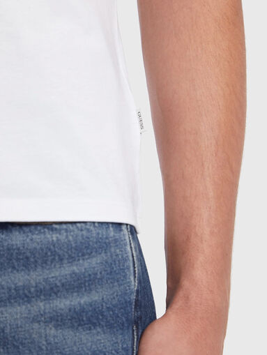 Navy blue T-shirt with logo inscription - 5