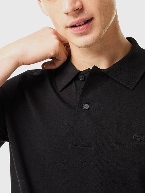 Logo-detail polo shirt in black - 4