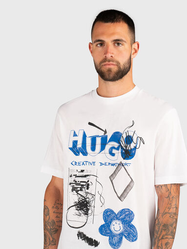 Cotton T-shirt with print - 4
