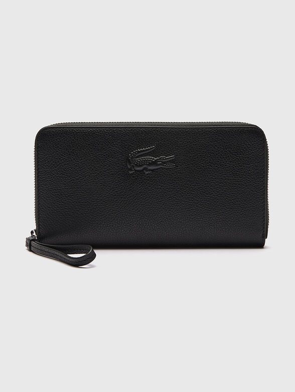 Black wallet with embossed logo detail - 0