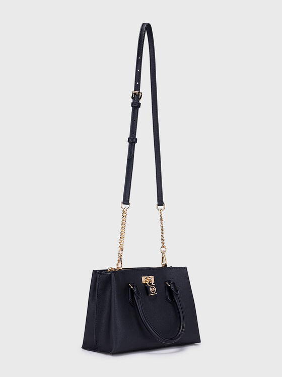 Кожена ръчна чанта SATCHEL в черен цвят - 2