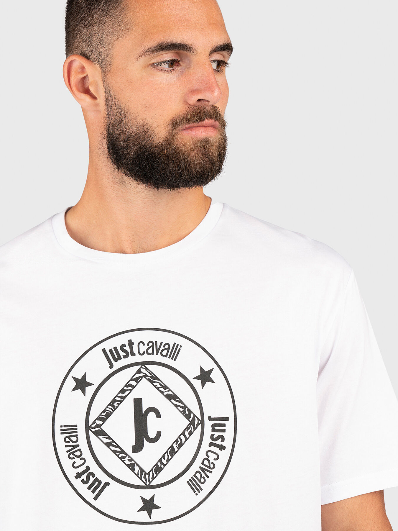 White T-shirt with contrast detail brand Just Cavalli