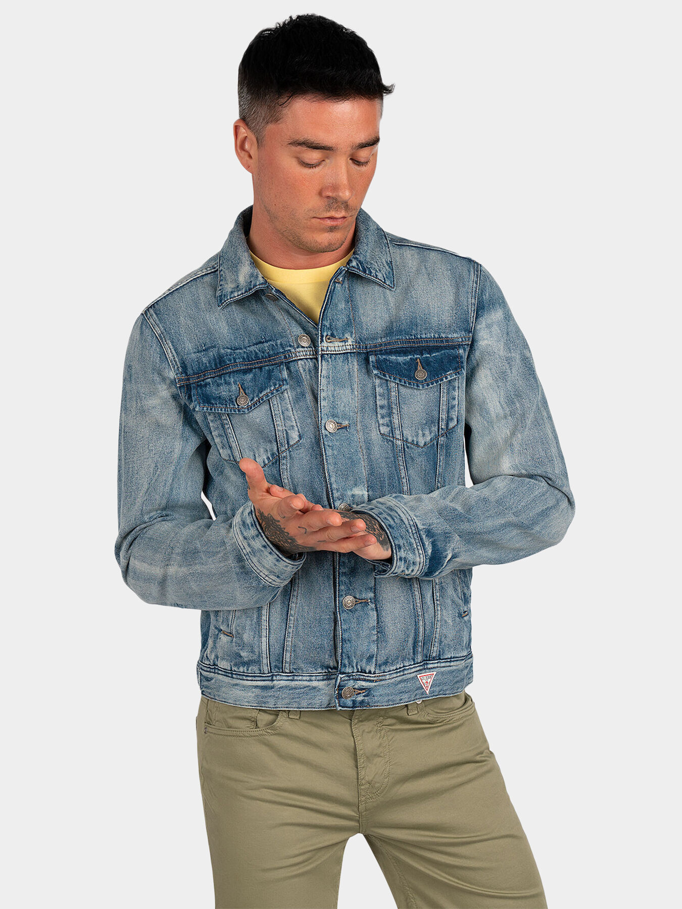 Guess dillon store patch denim jacket