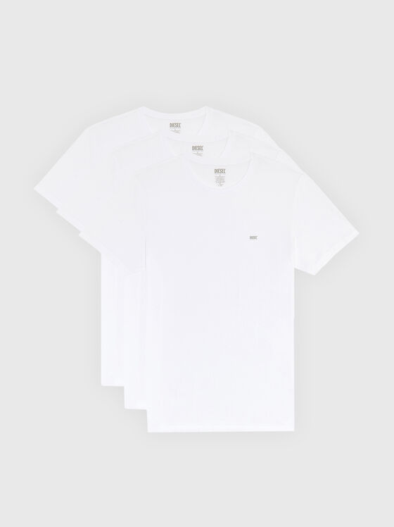 Комплект от три памучни тениски в бял цвят - 1