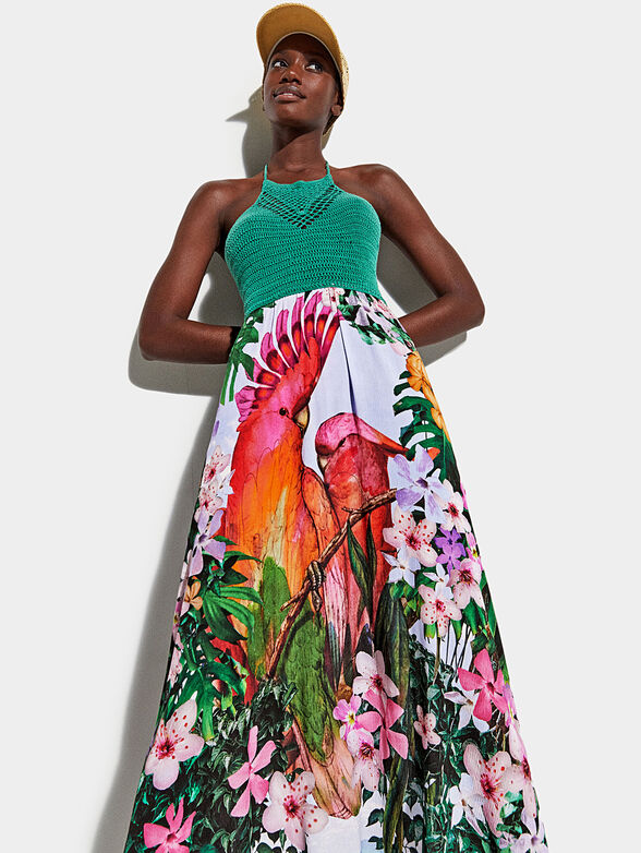 PARROT beach dress with tropical print - 4