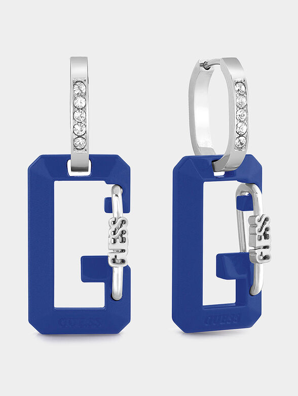 Earrings with logo detail in blue - 1