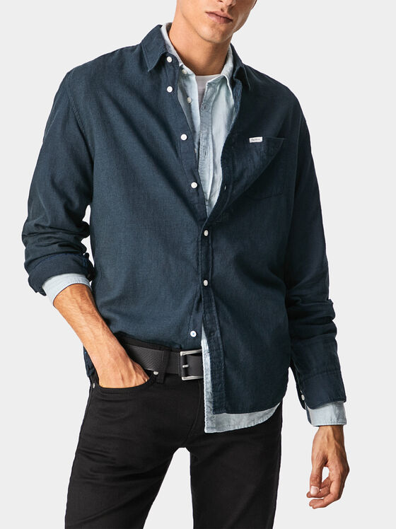 Синя ленена риза PARKERS - 1