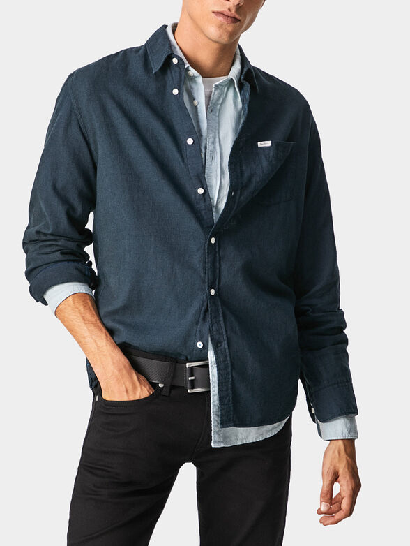 PARKERS blue linen shirt  - 1