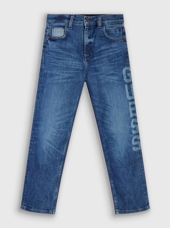 Jeans with contrast pockets and logo print - 1
