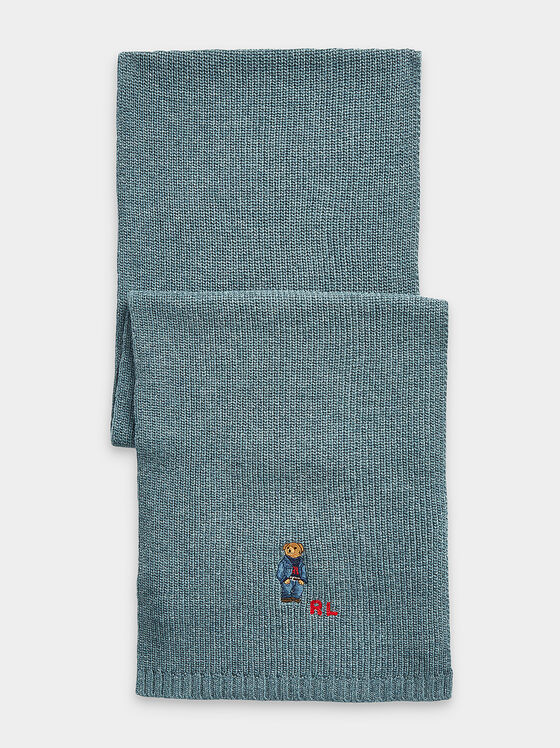 Knitted scarf with Polo Bear accent - 1