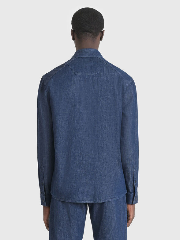 Long sleeve denim shirt with logo - 2