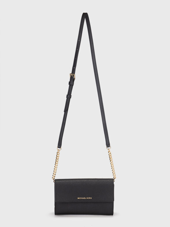 Small crossbody bag with gold logo accent - 2