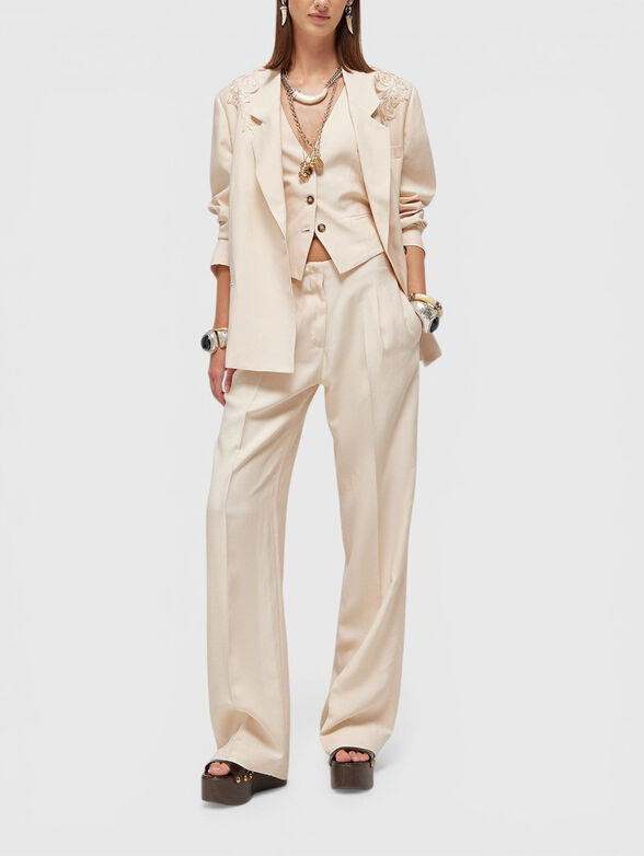 Linen blend vest with embroidery - 2
